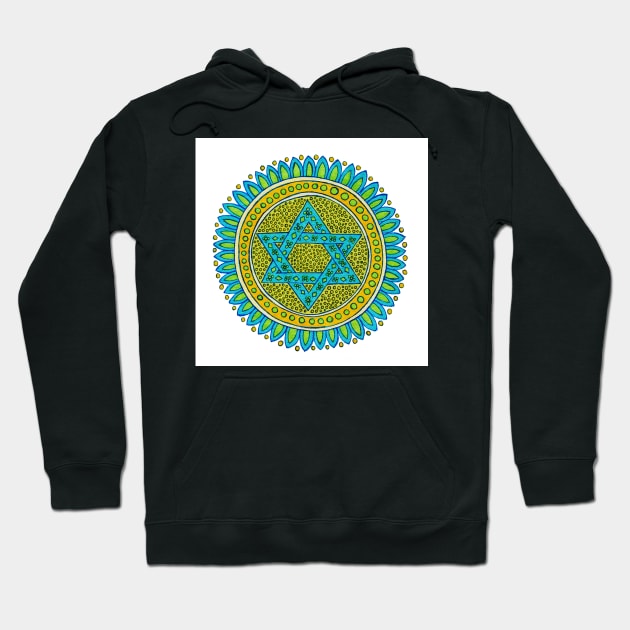 Star of David Sunflower Hoodie by astrongwater